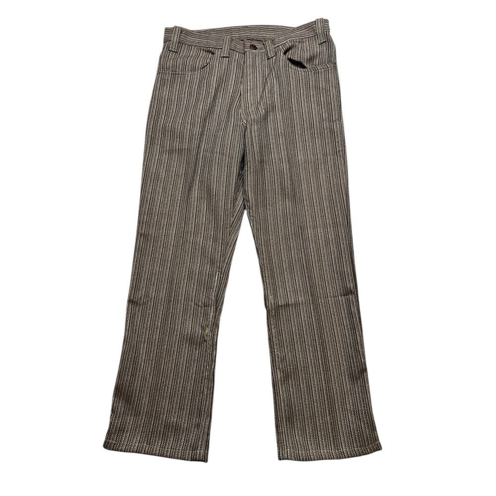 Vintage‎ Levi's Big E STA-PREST  Bootcut Brown Stripes Pants - 30x26